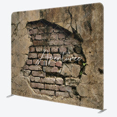 Aperturee - Aperturee Broken Brick Wall Photography Square Tension Backdrop