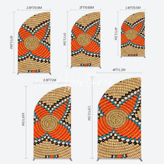 Aperturee - Aperturee Brown Orange Braided Twine Ethiopian Half Moon Arch Backdrop