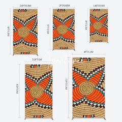 Aperturee - Aperturee Brown Orange Braided Twine Ethiopian Rectangle Backdrop