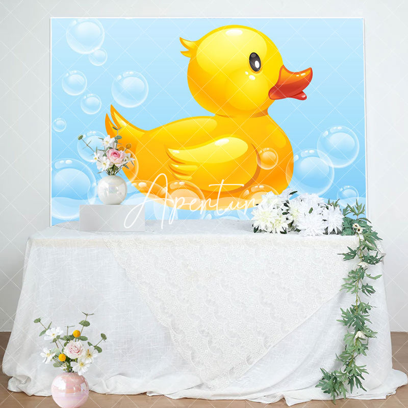 Aperturee - Aperturee Bubble Bath Little Yellow Duck Baby Shower Backdrop