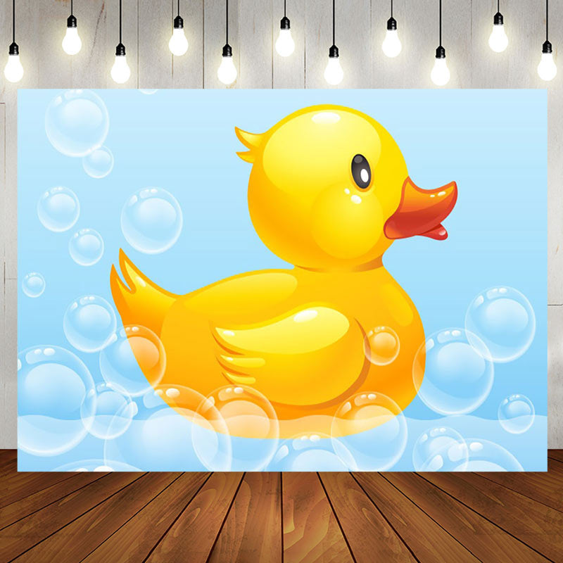 Aperturee - Aperturee Bubble Bath Little Yellow Duck Baby Shower Backdrop