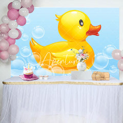 Aperturee - Aperturee Bubble Bath Little Yellow Duck Baby Shower Backdrop