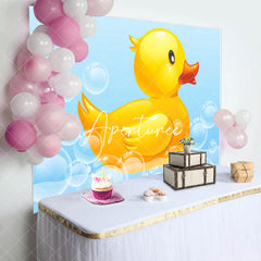 Aperturee - Aperturee Bubble Bath Little Yellow Duck Baby Shower Backdrop