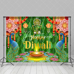 Aperturee - Aperturee Bunga Malai Ganesha Floral Mandala Diwali Backdrop