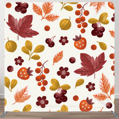 Aperturee - Aperturee Burgandy Berries Leaves Fabric Autumn Backdrop Cover