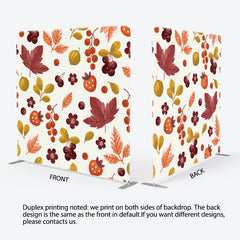 Aperturee - Aperturee Burgandy Berries Leaves Fabric Autumn Backdrop Cover