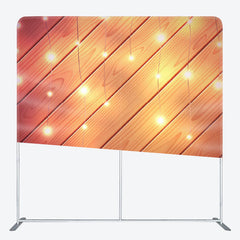 Aperturee - Aperturee Burnt Orange Wooden Lights Backdrop Cover For Decor