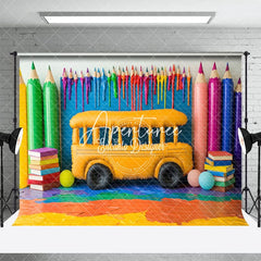 Aperturee - Aperturee Bus And School Supplies Back To School Backdrop