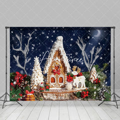 Aperturee - Aperturee Buttercream Gingerbread House Starry Christmas Backdrop