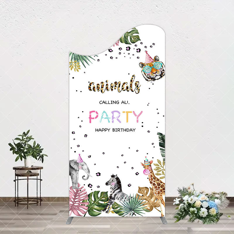 Aperturee - Aperturee Calling All Safari Animals Birthday Arch Backdrop