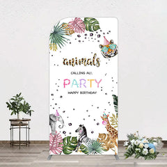 Aperturee - Aperturee Calling All Safari Animals Birthday Arch Backdrop