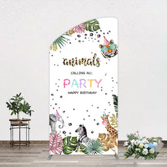 Aperturee - Aperturee Calling All Safari Animals Birthday Arch Backdrop