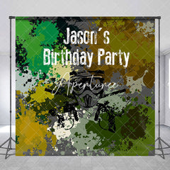 Aperturee - Aperturee Camouflage Forces Custom Name Birthday Party Backdrop