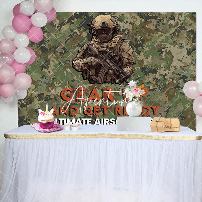 Aperturee - Aperturee Camouflage Soldier Ultimate Airsoft Bash Backdrop