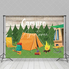 Aperturee - Aperturee Camper Tent Forest Adventure Bonfire Party Backdrop