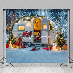 Aperturee - Aperturee Camper Van Warm Interior Christmas Winter Backdrop