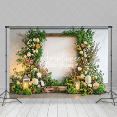 Aperturee - Aperturee Candlelight Spring Greenery Floral Wedding Backdrop