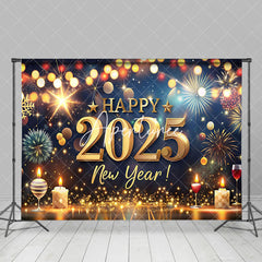 Aperturee - Aperturee Candles Red Wine 2025 Happy New Year Party Backdrop