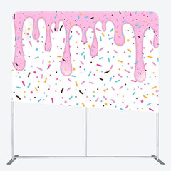 Aperturee - Aperturee Candy And Donut Fabric Backdrop Cover for Birthday