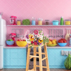 Aperturee - Aperturee Candy Pink Fruit Kitchen Display Photo Backdrop