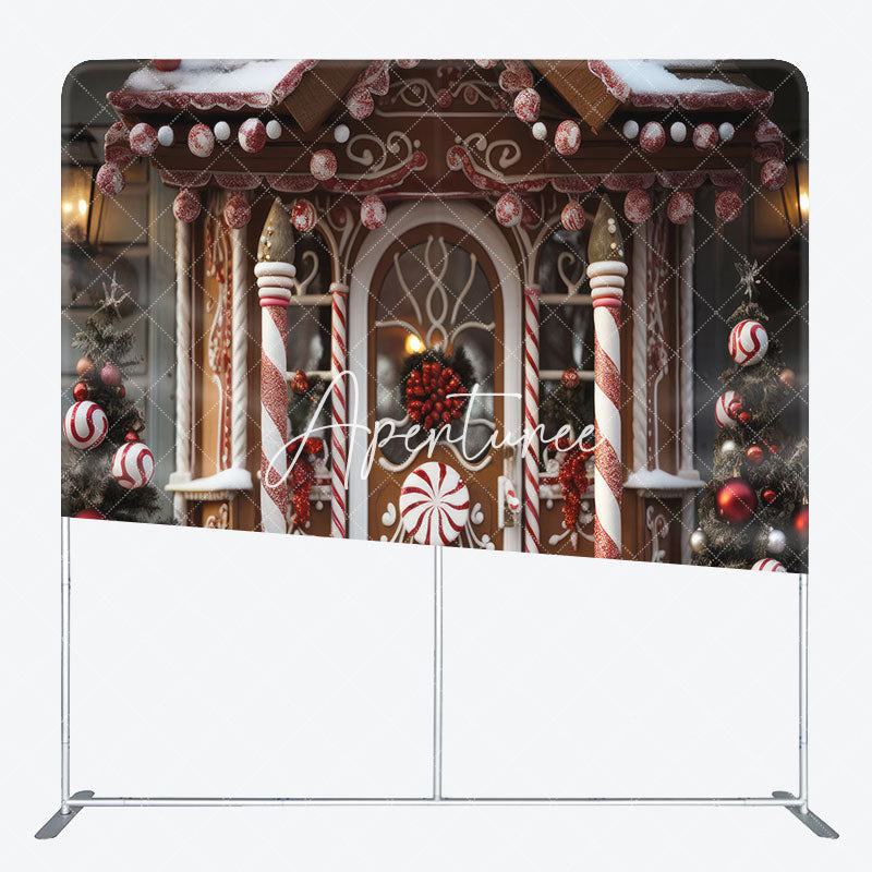 Aperturee - Aperturee Candy Shop Christmas Fabric Event Photo Booth Backdrop