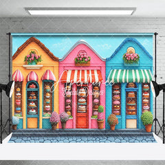 Aperturee - Aperturee Candyland Shop Floral Birthday Cake Smash Backdrop