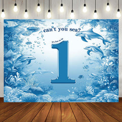 Aperturee - Aperturee Cant You Sea Undersea Dolphins 1st Birthday Backdrop