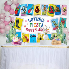 Aperturee - Aperturee Card Game Loteria Fiesta Happy Birthday Backdrop