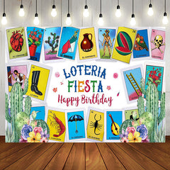 Aperturee - Aperturee Card Game Loteria Fiesta Happy Birthday Backdrop