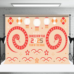 Aperturee - Aperturee Cartoon Cute Fresh Snake Chinese New Year Backdrop