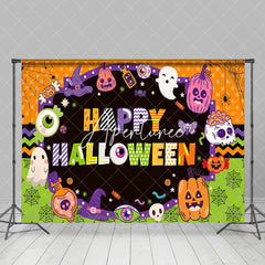 Aperturee - Aperturee Cartoon Cute Halloween Spider Web Holiday Backdrop