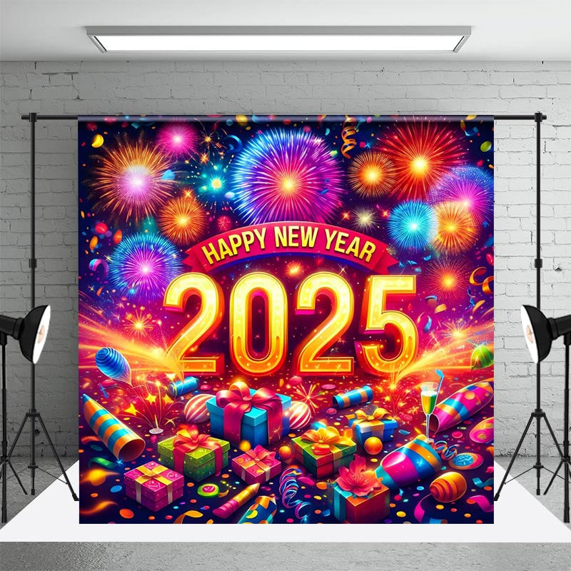 Aperturee - Aperturee Celebrate 2025 Happy New Year Colorful Photo Backdrop