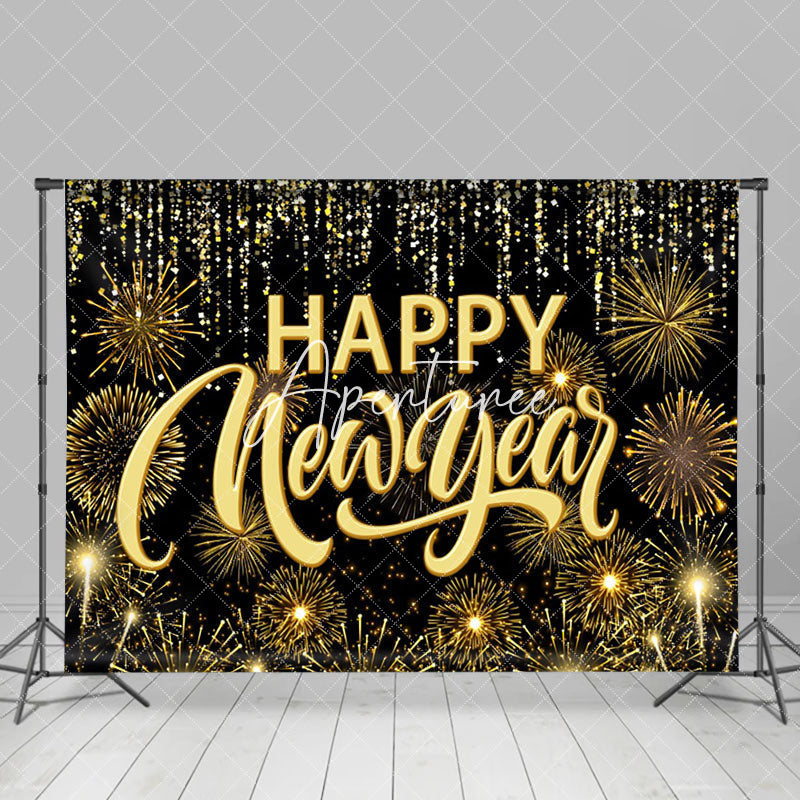 Aperturee - Aperturee Celebration Happy New Year Glitter Holiday Backdrop