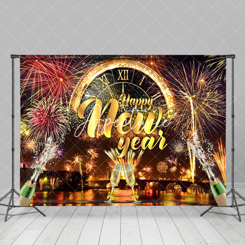 Aperturee - Aperturee Celebratory New Years Eve Clock Festive Backdrop