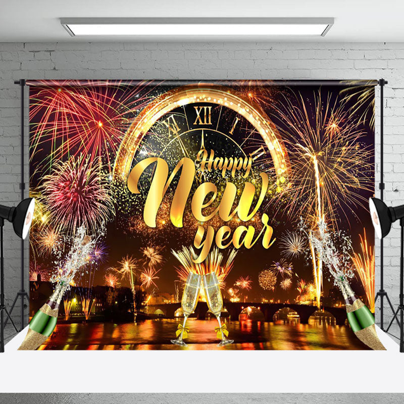 Aperturee - Aperturee Celebratory New Years Eve Clock Festive Backdrop