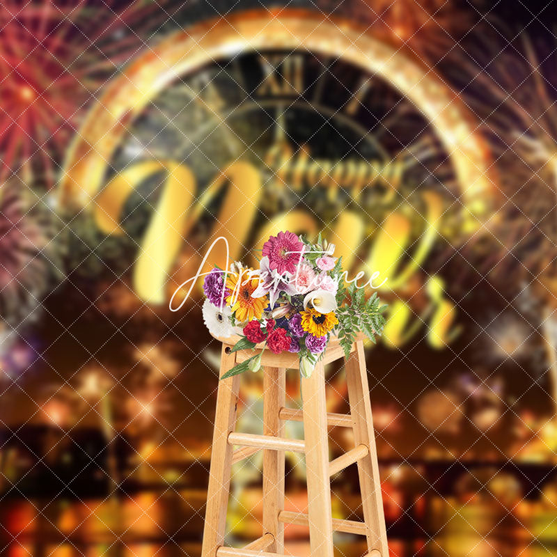 Aperturee - Aperturee Celebratory New Years Eve Clock Festive Backdrop