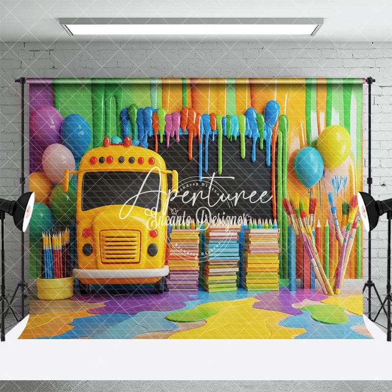 Aperturee - Aperturee Chalkboard Back To School Backdrop For Photography