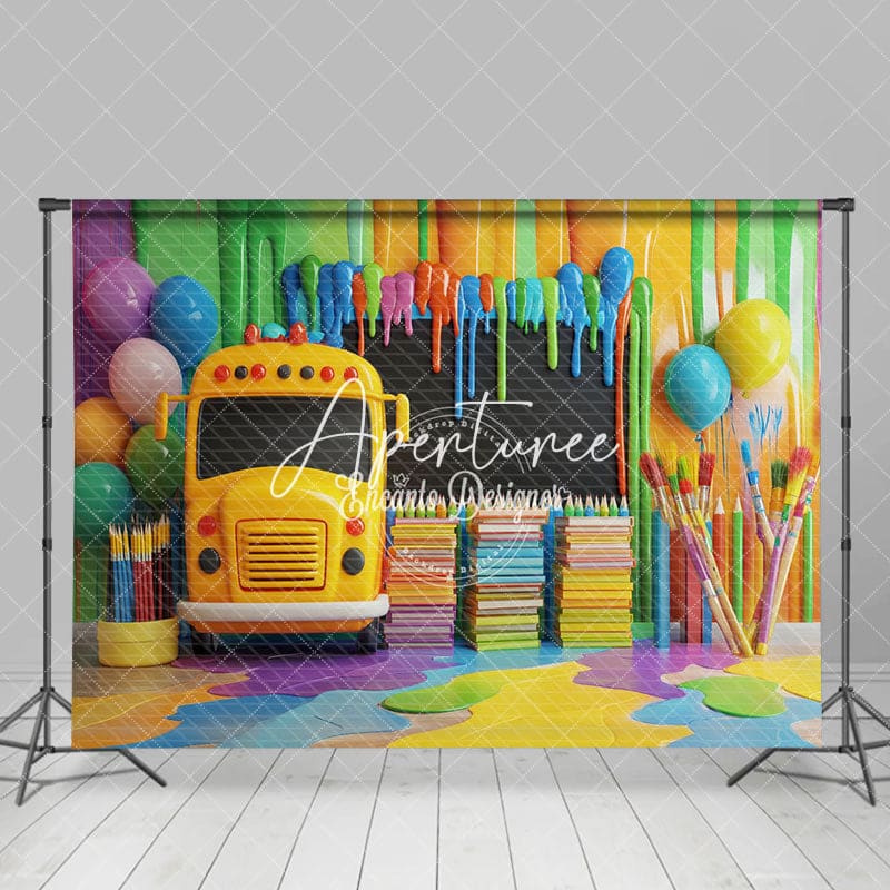 Aperturee - Aperturee Chalkboard Back To School Backdrop For Photography