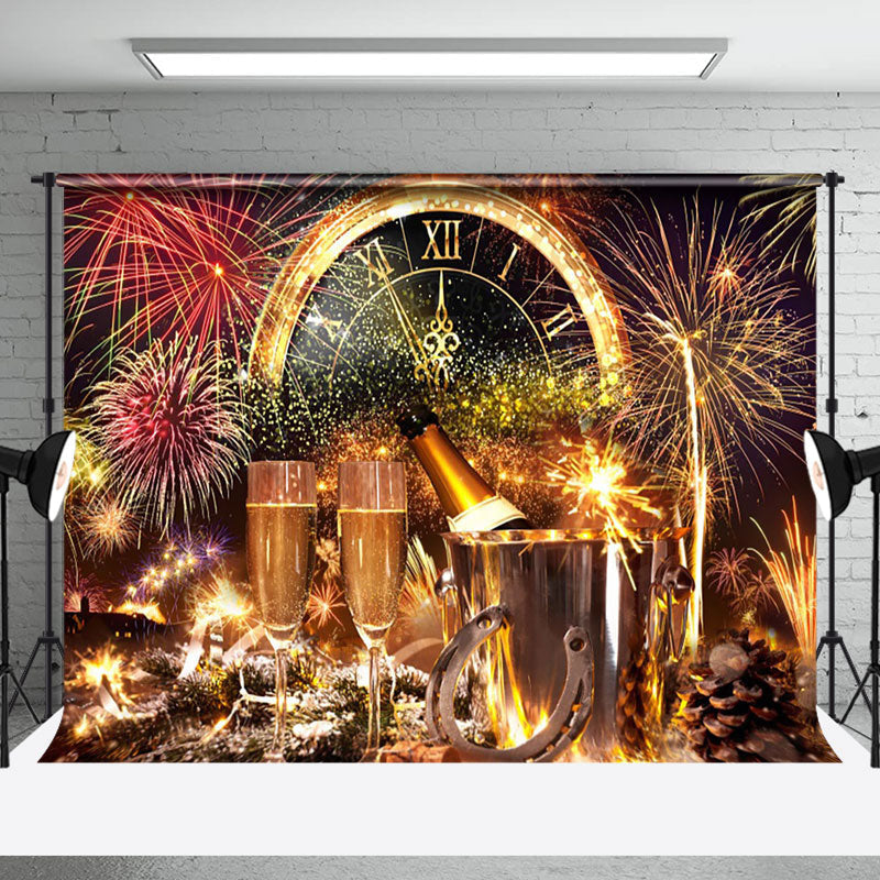 Aperturee - Aperturee Champagne Gold Sparkle New Year Celebration Backdrop