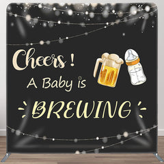 Aperturee - Aperturee Cheers A Baby Is Brewing Fabric Backdrop Cover for Baby Shower