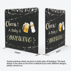 Aperturee - Aperturee Cheers A Baby Is Brewing Fabric Backdrop Cover for Baby Shower