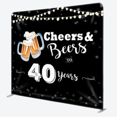 Aperturee - Aperturee Cheers And Beers Fabric Backdrop Cover for Birthday