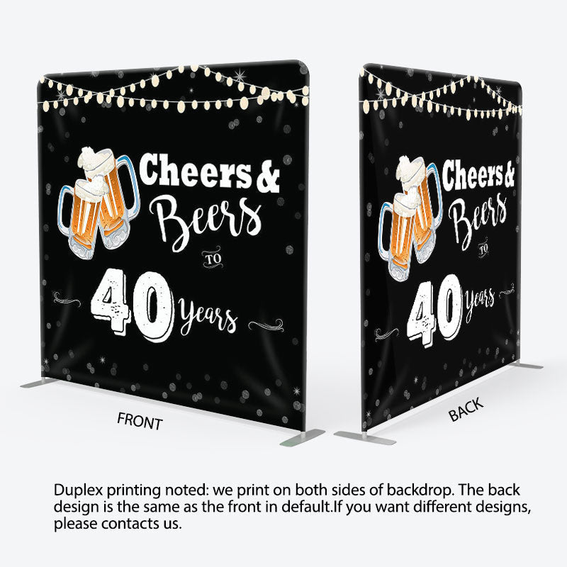 Aperturee - Aperturee Cheers And Beers Fabric Backdrop Cover for Birthday