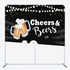 Aperturee - Aperturee Cheers And Beers Fabric Backdrop Cover for Birthday