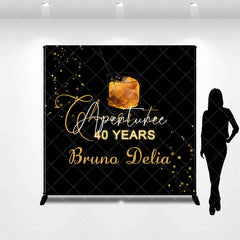 Aperturee - Aperturee Cheers To 40 Years Custom Name Anniversary Backdrop