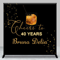 Aperturee - Aperturee Cheers To 40 Years Custom Name Anniversary Backdrop