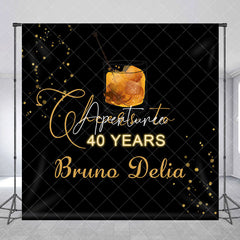 Aperturee - Aperturee Cheers To 40 Years Custom Name Anniversary Backdrop