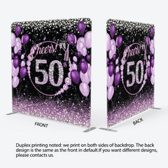 Aperturee - Aperturee Cheers To 50Th Fabric Backdrop Cover for Birthday