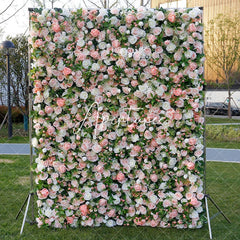 Aperturee - Aperturee Chic Pink White Birthday Party Decor 3D Flower Wall