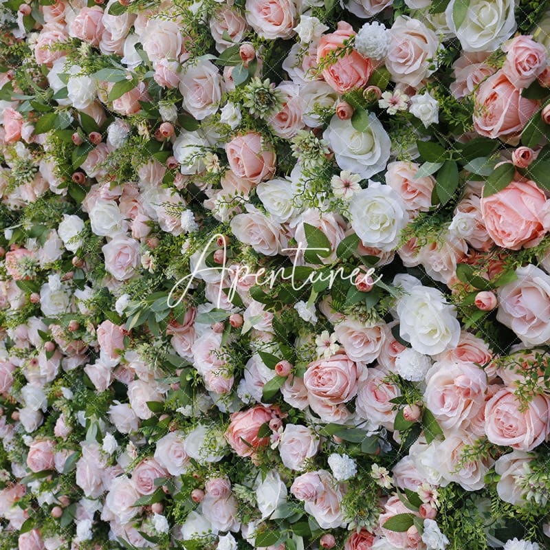 Aperturee - Aperturee Chic Pink White Birthday Party Decor 3D Flower Wall